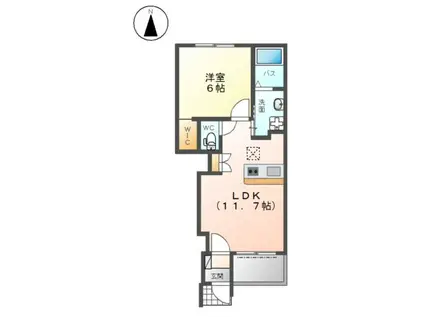 ボンヌール(1LDK/1階)の間取り写真