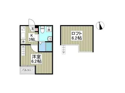 プラム相武台(1K/1階)の間取り写真