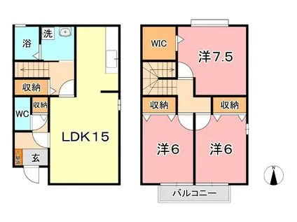 クオーレ D(3LDK/1階)の間取り写真