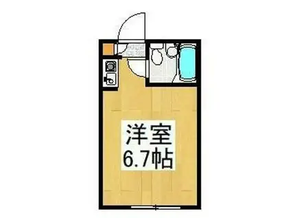 西武拝島線 東大和市駅 徒歩15分 2階建 築36年(1K/1階)の間取り写真