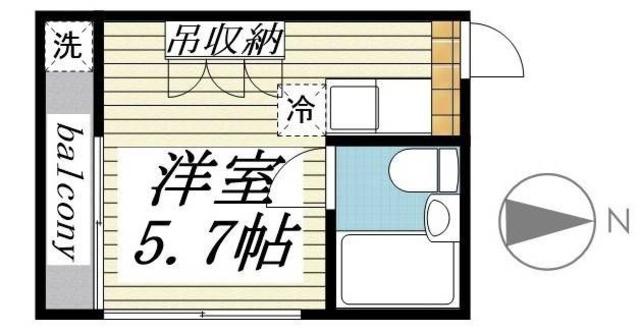 メゾン・ド・新中野(ワンルーム/2階)の間取り写真