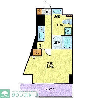 SIDEONE(1K/10階)の間取り写真