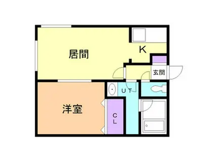 カーサノルテ美園(1LDK/1階)の間取り写真