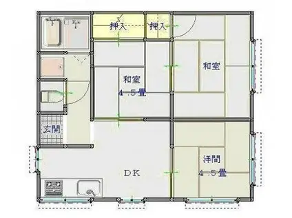 清和コーポ(3DK/1階)の間取り写真