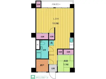 リンデンハイム白山(1SLDK/1階)の間取り写真