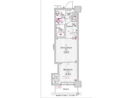 ガーラプレシャス練馬(1DK/3階)の間取り写真