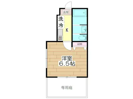 メゾンドアーブレ北千住II(1K/1階)の間取り写真