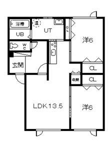 カサベルテII(2LDK/1階)の間取り写真