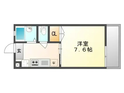 BASE TAMA(1K/2階)の間取り写真