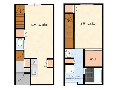 GRASSE本郷町(1LDK/1階)の間取り写真