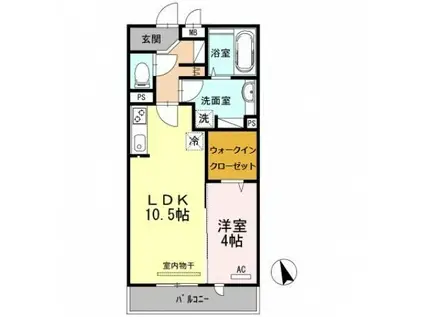 エリタージュ(1LDK/2階)の間取り写真