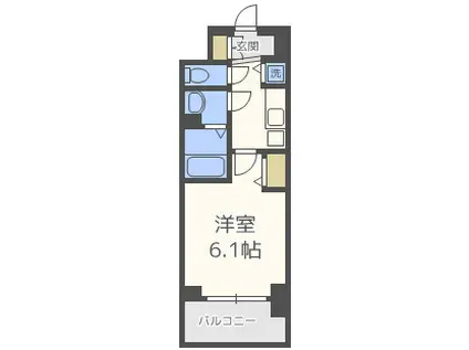 アドバンス大阪城北ルミウス(1K/2階)の間取り写真