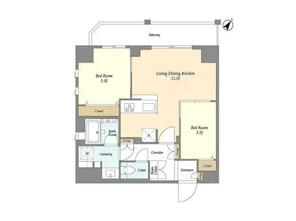 リテラス三ノ輪ウエスト(2LDK/6階)の間取り写真