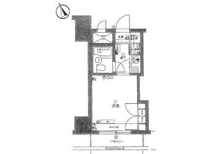 レクセル長岡(1K/6階)の間取り写真