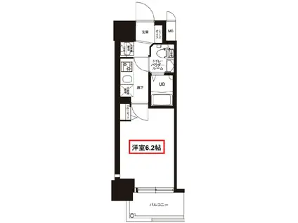 エグゼ大阪CITYツヴァイ(1K/5階)の間取り写真