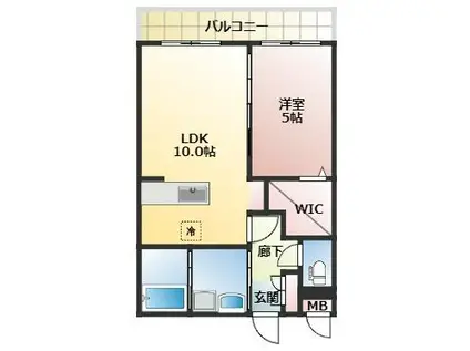 INFINITY(1LDK/2階)の間取り写真