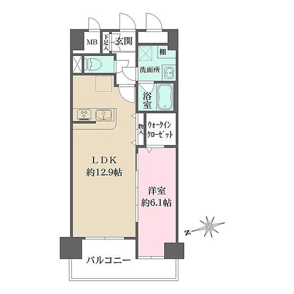 パークフラッツ日本橋馬喰町(1LDK/11階)の間取り写真