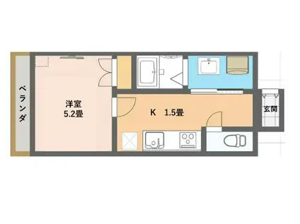 AZUL STYLE LEQUIOS(1K/6階)の間取り写真