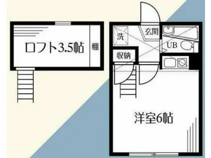 オーガスタハイツ(ワンルーム/2階)の間取り写真