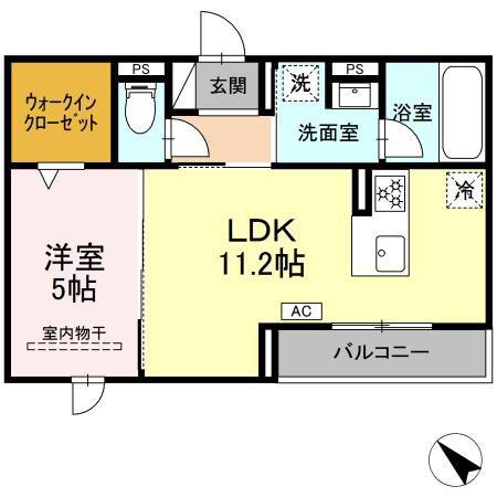 D-AVANCE 柱六番町I(1LDK/2階)の間取り写真