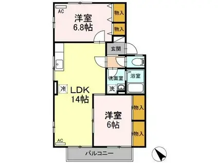 セジュールうえすぎ(2LDK/1階)の間取り写真