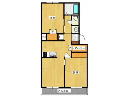 第II藤澤ビル(2LDK/2階)の間取り写真