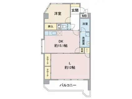 グリーンヒルズ浅井(2LDK/2階)の間取り写真