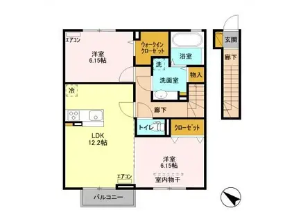 ポテトドゥーエ(2LDK/2階)の間取り写真