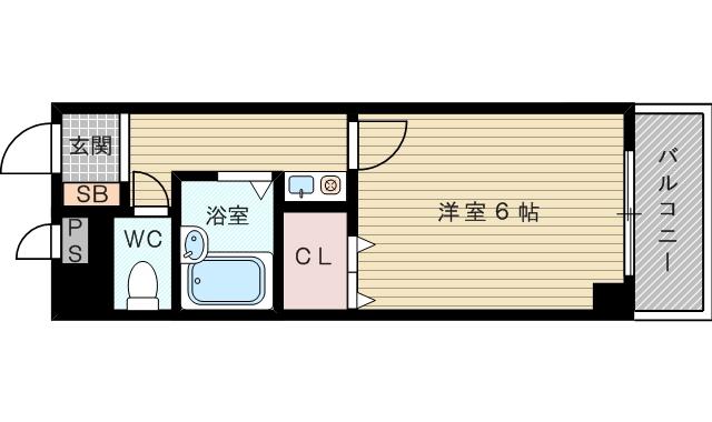 ワイズフィールド(1K/3階)の間取り写真