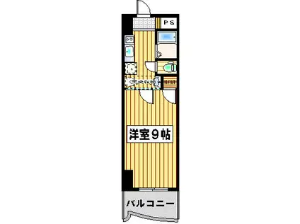 ロイヤル渡辺通(1K/4階)の間取り写真