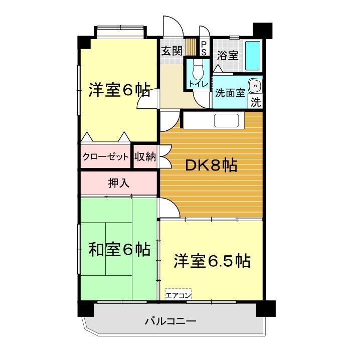 ハイツフレグランスII(3DK/3階)の間取り写真