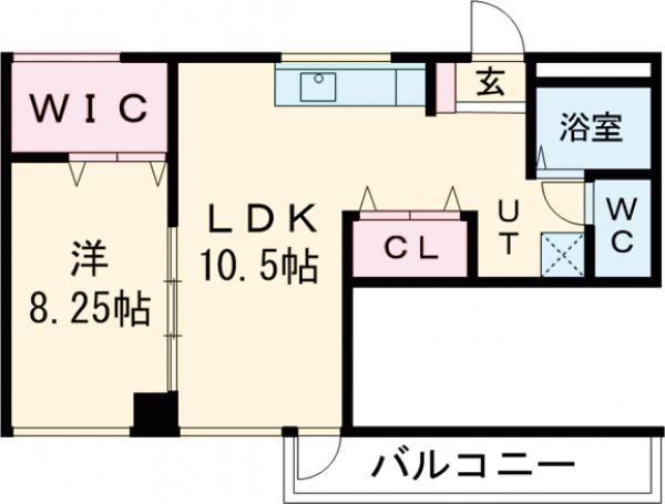 ピットインR一番館(1LDK/6階)の間取り写真
