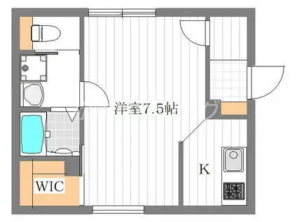 BLUE PALETTE中野平和の森(1K/1階)の間取り写真