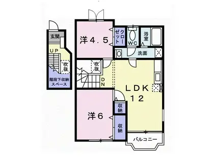 デーア・アノン(2LDK/2階)の間取り写真