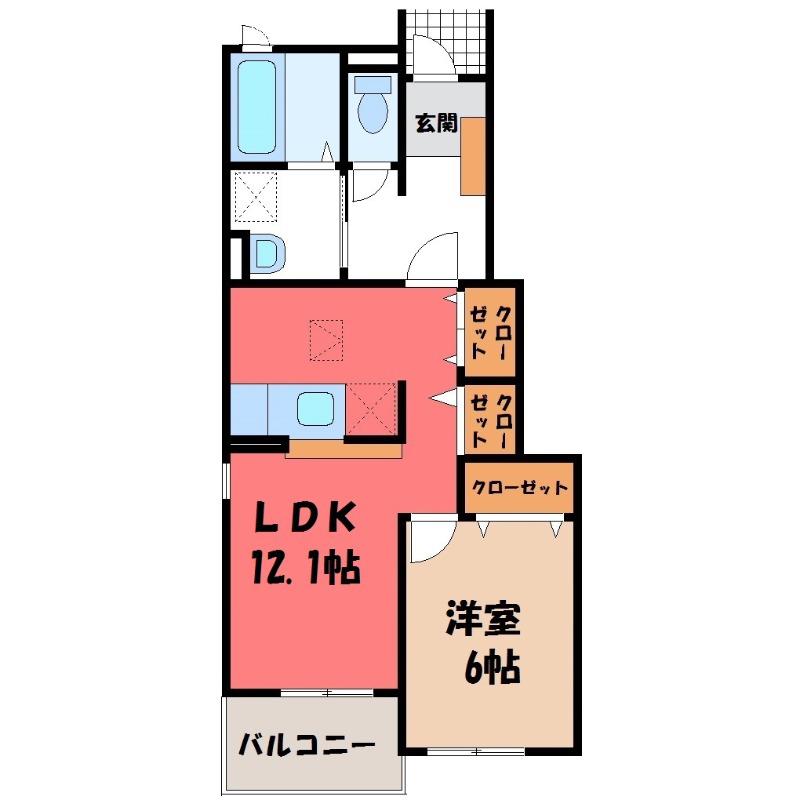 ベルフィオーレ II(1LDK/1階)の間取り写真