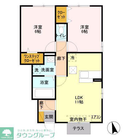 フローレス(2LDK/1階)の間取り写真