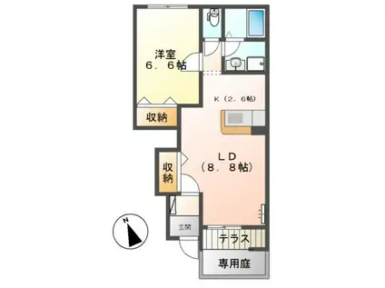 チアーズシャンパーニュ(1LDK/1階)の間取り写真