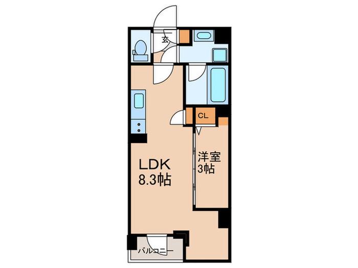 ルミーク文京千石(1LDK/3階)の間取り写真