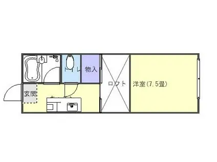 メゾンポラリス(1K/1階)の間取り写真
