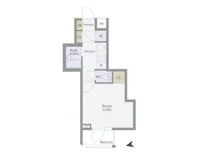 ビバリーホームズ五反田(1K/4階)の間取り写真