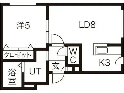 アクアベール豊平(1LDK/3階)の間取り写真