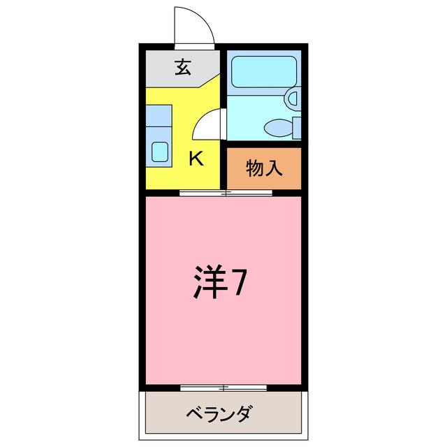 コーポみなみ(1K/1階)の間取り写真