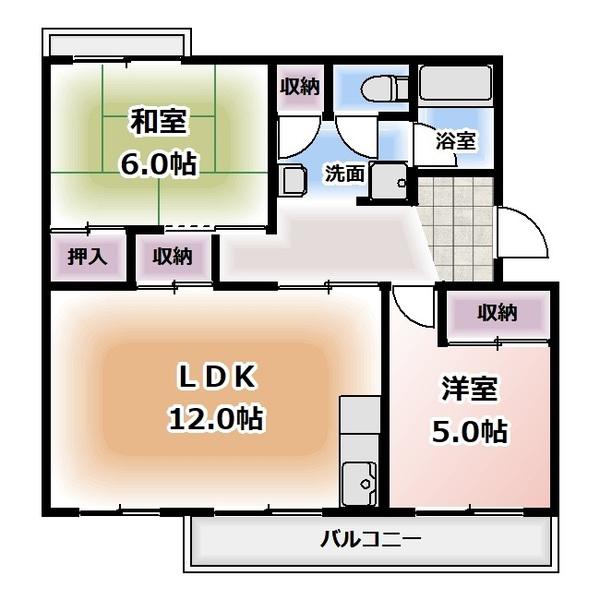 ブランヴェール(2LDK/3階)の間取り写真