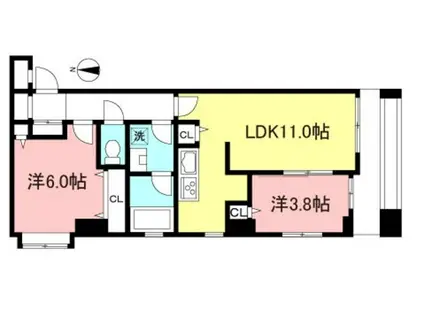 エスティメゾン笹塚(2LDK/8階)の間取り写真