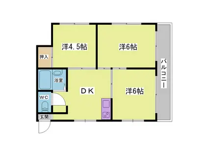 ラドーレ(3DK/1階)の間取り写真