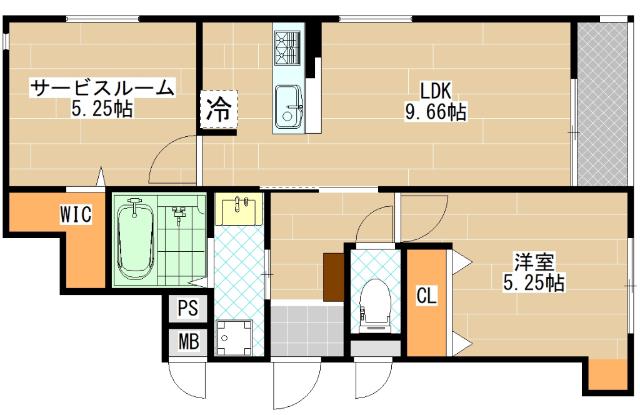 IL MIO CORTE高殿(1SLDK/1階)の間取り写真