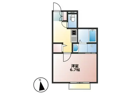 エスポワール(1K/1階)の間取り写真