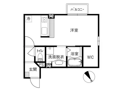 MIMICUBE(ワンルーム/1階)の間取り写真
