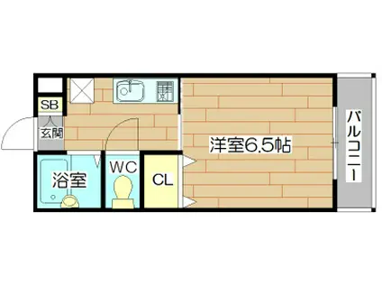 アルバマンション(1K/2階)の間取り写真