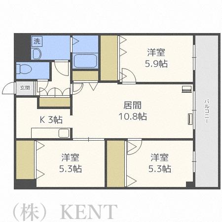 サイレンス宮の沢(3LDK/3階)の間取り写真